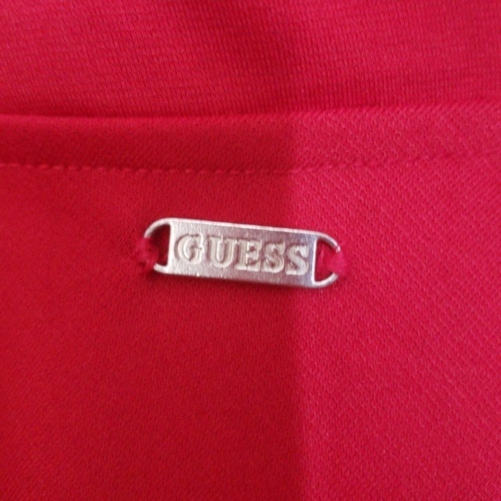 New GUESS RED AND BLACK V NECK DRESS SZ S - Picture 6 of 6